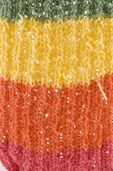 Colour knitted scarf, texture, close-up