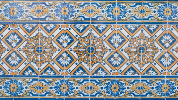 Detail of Portuguese glazed tiles.