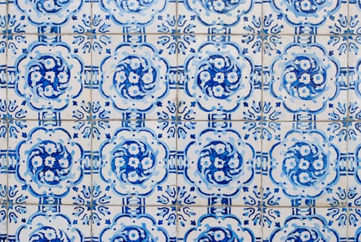 Detail of Portuguese glazed tiles.