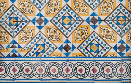 Detail of Portuguese glazed tiles.