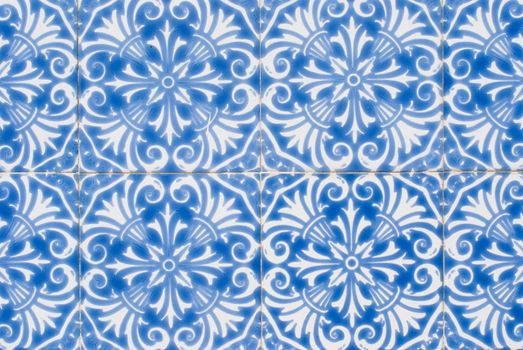 Detail of Portuguese glazed tiles.