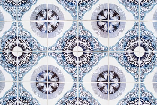 Detail of Portuguese glazed tiles.