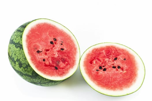 Full Sliced watermelon isolated on white background