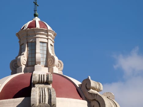 Detail of the exterior of the dome of the Cathedral of St. Paul in Mdina in Malta