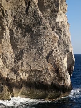 Detail from rock face on Fungus Rock at Dwejra in Gozo 