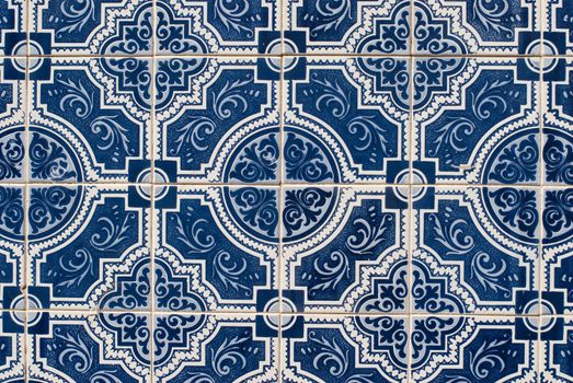 Detail of Portuguese glazed tiles.