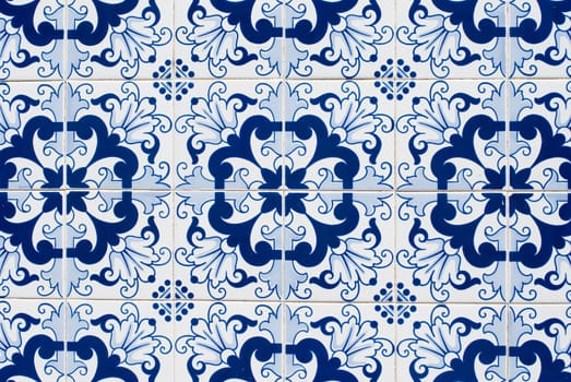 Detail of Portuguese glazed tiles.