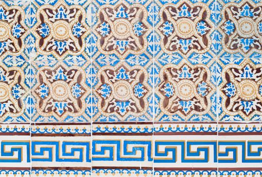 Detail of Portuguese glazed tiles.