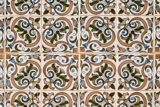 Detail of Portuguese glazed tiles.