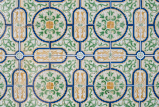 Detail of Portuguese glazed tiles.