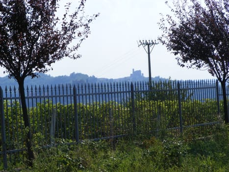 Landscape of hills and fields