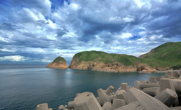 beautiful landscape on dam