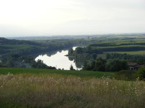 Landscape of hills and fields