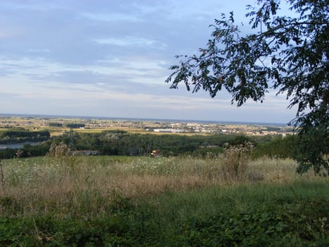 Landscape of hills and fields