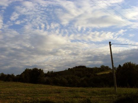 Landscape of hills and fields