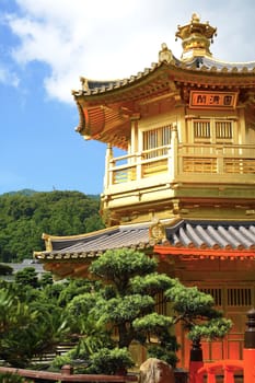 Gold pavilion in Chi lin Nunnery, Hong Kong