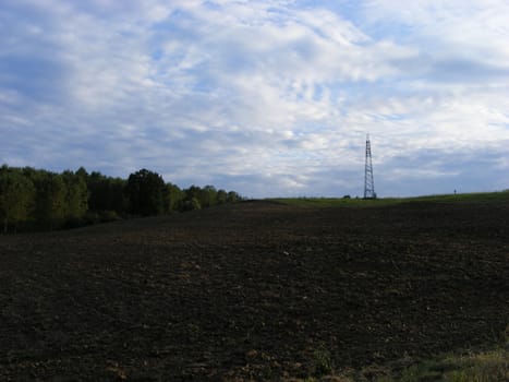 Landscape of hills and fields