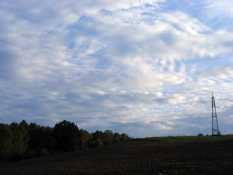 Landscape of hills and fields