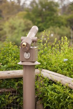 Public Coin Operated Telescope and Railing at Wilderness Overlook.