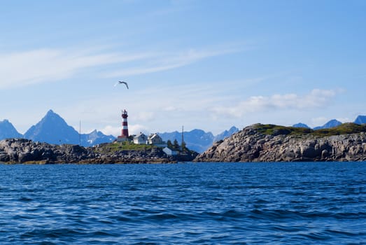 The lighthouse on the norwagian island Skrova. 
