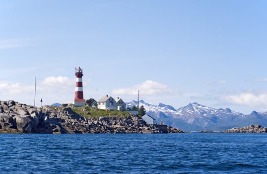 The lighthouse on the norwagian island Skrova. 