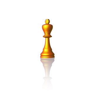 golden chess king on black background - 3d illustration