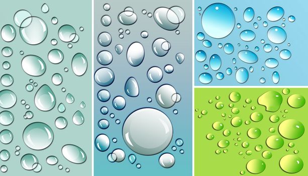 Multi-colored droplets with different colored backgrounds