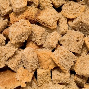 The edible texture generated by rye crackers, closeup