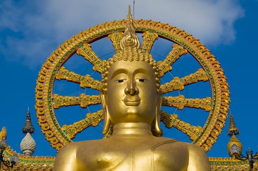 huge big buddha statue on koh samui in thailand