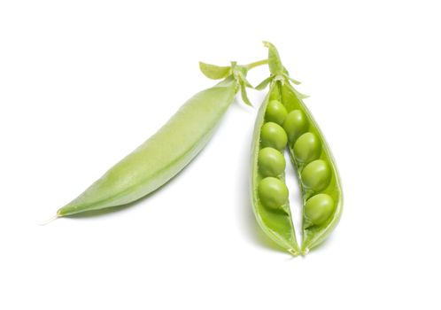 Peas pods it is isolated on a white background.