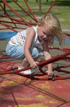 sunny day in the park with children playing