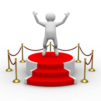 podium on white background. Isolated 3D image