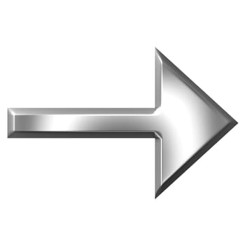 3d silver arrow isolated in white