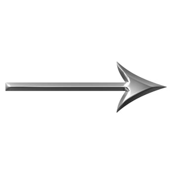 3d silver arrow isolated in white