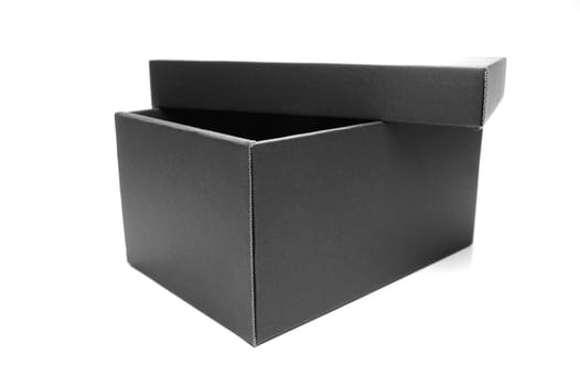 Black gift box isolated against a white background