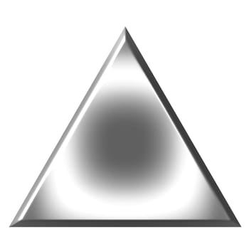 3d silver triangle isolated in white