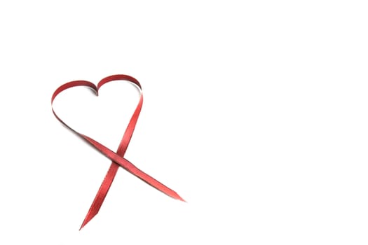 Red Heart Ribbon With Copy Space for Your Text