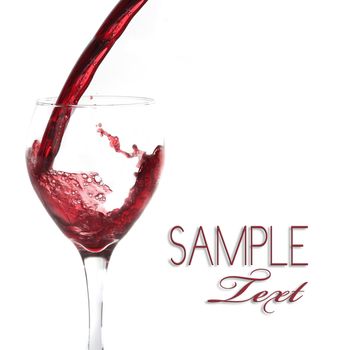 Glass of Pouring Wine Background With Copy Space for Text or Design