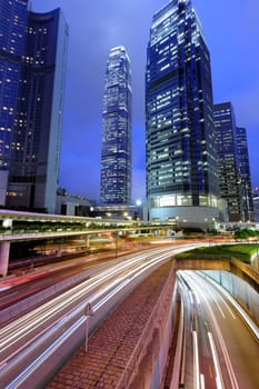 traffic in city at night