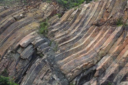 Hong Kong geopark, natural hexagonal column mural