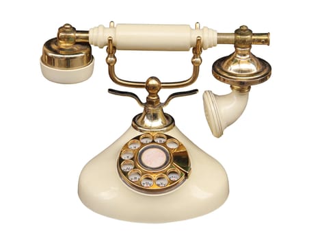Old fashioned bone coloured telephone.