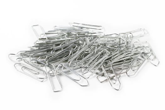 some paper clips isolated on white background