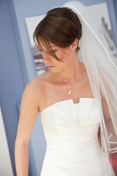 Beautiful bride getting ready for her big day