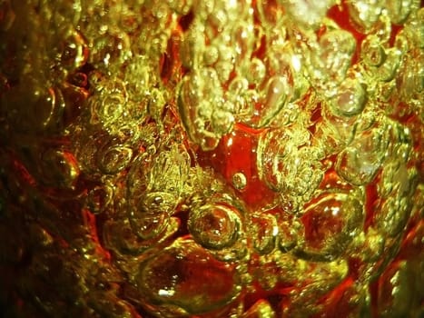 bubble; thick honey; drop; bright orange background; texture;  pattern; volume; abstraction; forms; balls
