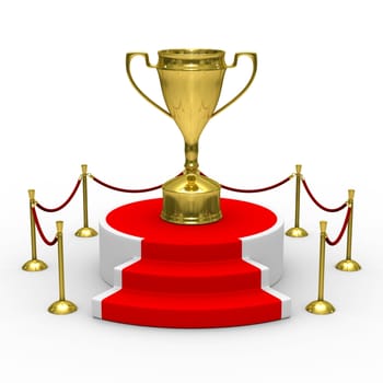 podium on white background. Isolated 3D image