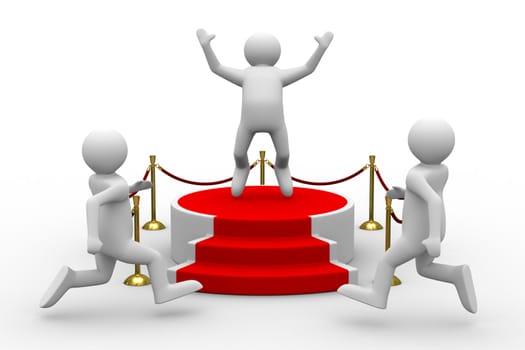 podium on white background. Isolated 3D image