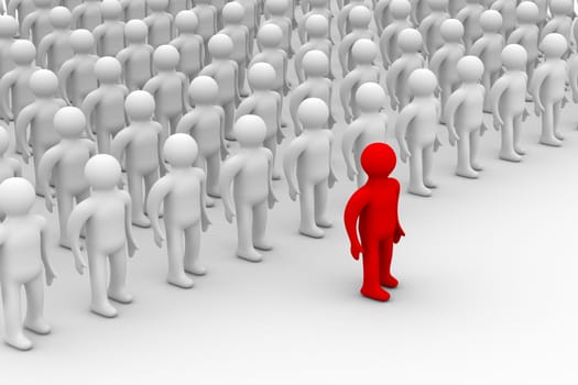 Conceptual image of teamwork. 3D image.