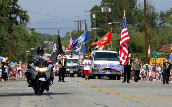 Ojai, CA - JULY 3 : Annual 4th of July parade in Ojai one day early this year July 3, 2010 in Ojai, CA.