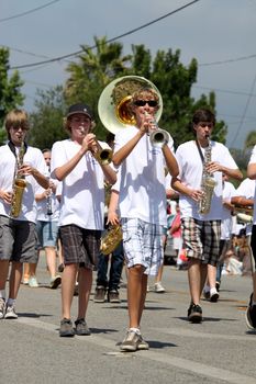 Ojai, CA - JULY 3 : Annual 4th of July parade in Ojai one day early this year July 3, 2010 in Ojai, CA.