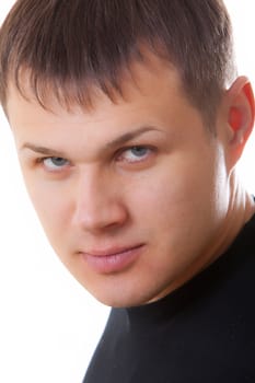 Portrait young men on a white background